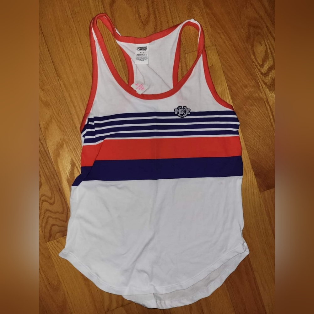 Victoria Secret PINK Racerback small Tank orange blue nwt